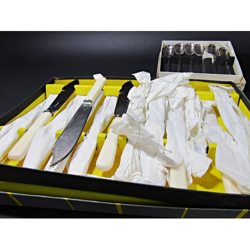 1211 - A large quantity of loose and boxed silver plated flatware, including an impressive antler handled c... 