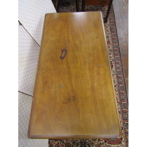 2610 - A 19th century mahogany side table with frieze drawer on turned supports, 106cm wide