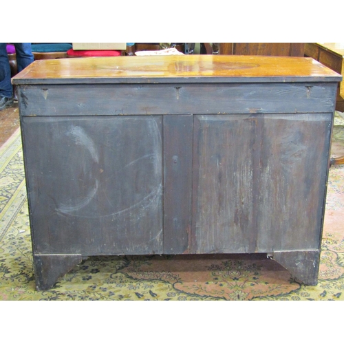 2619 - An Edwardian demi-lune side cabinet in satinwood and other timbers, enclosed by a pair of doors and ... 