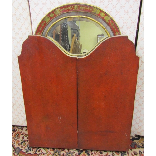 2634 - A large triple dressing mirror, the three mirror plates with bevelled edge borders, set within a fur... 