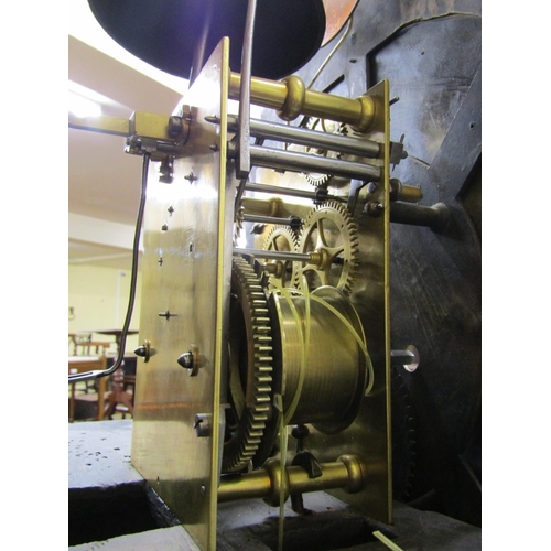 2662 - An early 19th century oak longcase clock, the casework with later geometric carved detail, enclosing... 