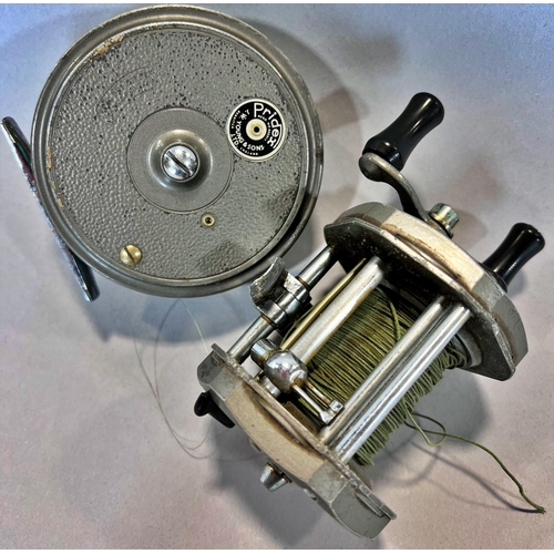 1517 - Two J W Young fishing reels, a Pridex Salmon and a Gildex Multiplying.