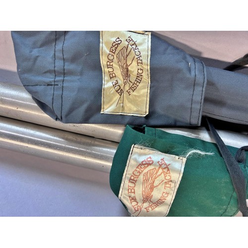 1515 - Two Sue Burgess Diamondback 9’6” AFTM 7-10 two piece fishing rods both with cloth bags and metal pro... 