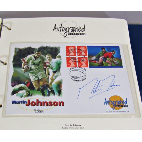 310 - Three autographed edition folders limited edition number 735 - 1996/7/8/9 containing 64 printed auto... 