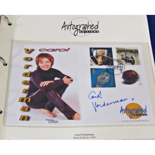 310 - Three autographed edition folders limited edition number 735 - 1996/7/8/9 containing 64 printed auto... 