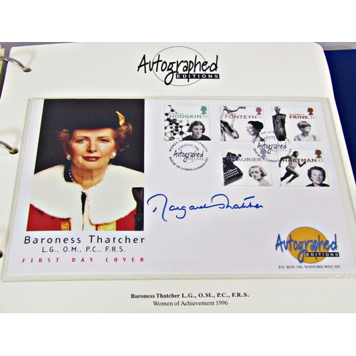 310 - Three autographed edition folders limited edition number 735 - 1996/7/8/9 containing 64 printed auto... 