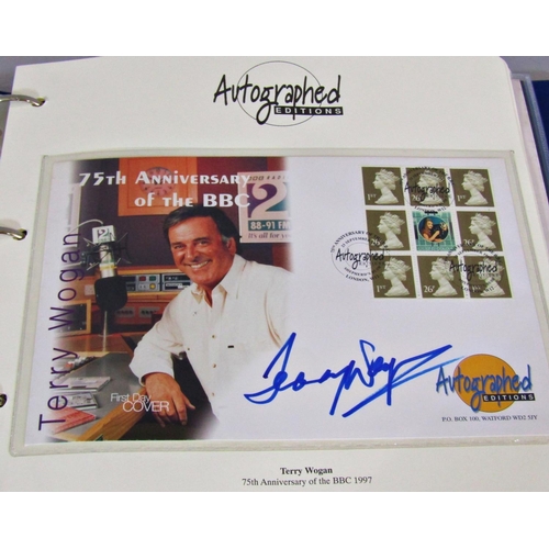 310 - Three autographed edition folders limited edition number 735 - 1996/7/8/9 containing 64 printed auto... 