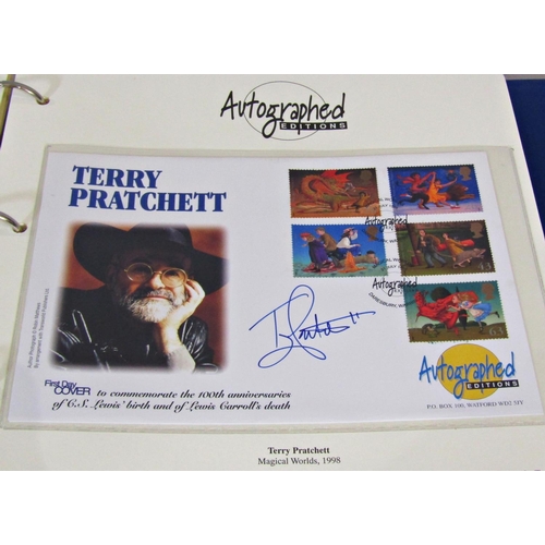 310 - Three autographed edition folders limited edition number 735 - 1996/7/8/9 containing 64 printed auto... 