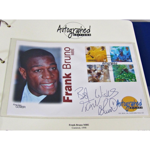 310 - Three autographed edition folders limited edition number 735 - 1996/7/8/9 containing 64 printed auto... 