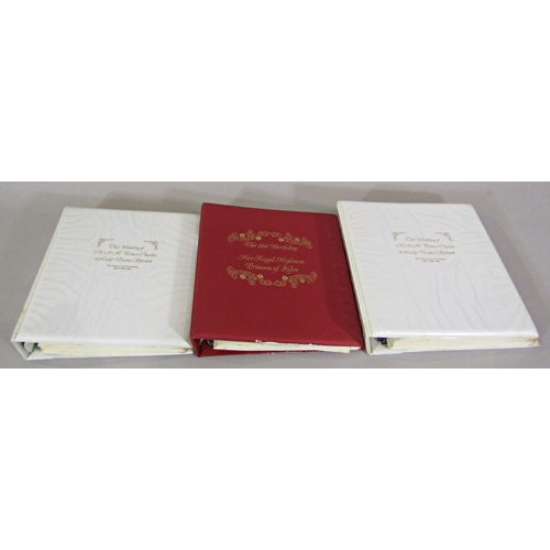 313 - three folders containing commemorative stamps f the wedding of HRH Prince of Wales and Lady Diana Sp... 