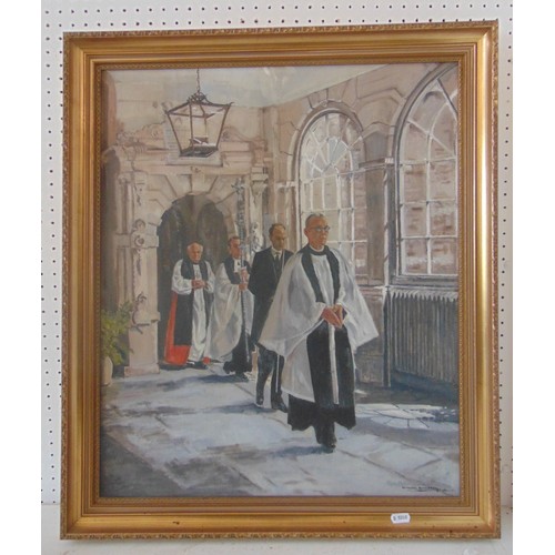 6 - Ursula Bradley (20th Century) - Two oil paintings: The Archbishop of Canterbury at Charterhouse, oil... 