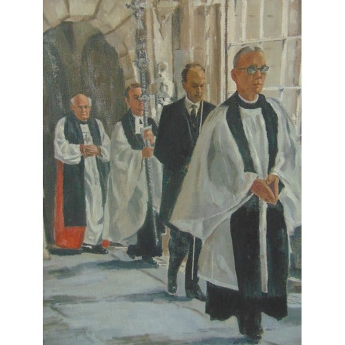 6 - Ursula Bradley (20th Century) - Two oil paintings: The Archbishop of Canterbury at Charterhouse, oil... 