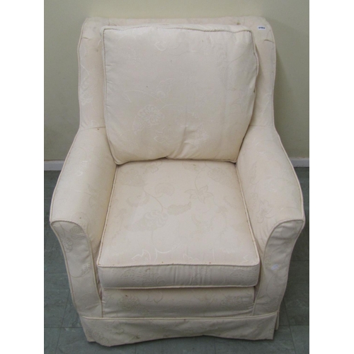 2482 - A good quality contemporary upholstered easy chair with cream coloured covers