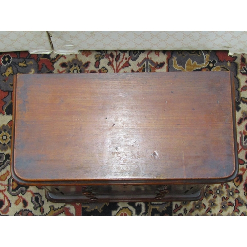 2559 - Small Georgian mahogany chest of three long and two short drawers, 42cm high x 38cm wide