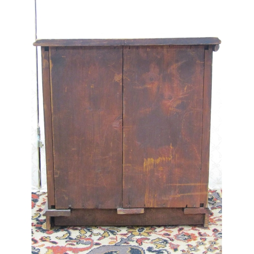 2559 - Small Georgian mahogany chest of three long and two short drawers, 42cm high x 38cm wide