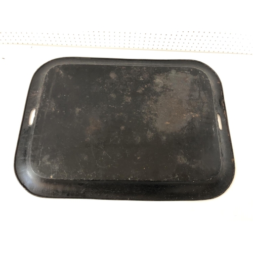 164 - A 19th Century Painted Metal Serving Tray, 51 x 71 cm