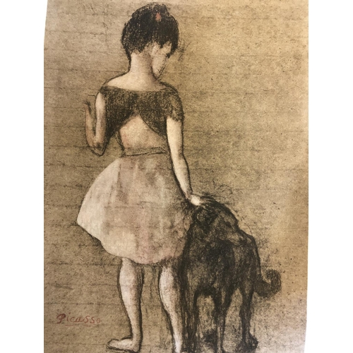 167 - After Pablo Picasso - 'Fillette Au Chien', collotype print, copyright by Soho Gallery Ltd., London, ... 