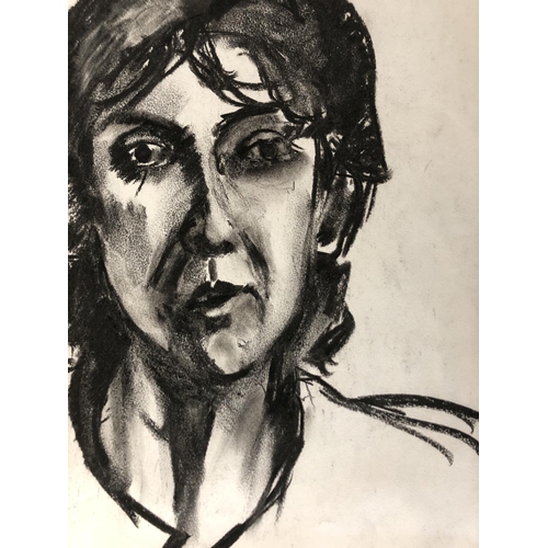 168 - Alan Thornhill (1921-2020) - Quarter Portrait of a Woman, charcoal on paper, unsigned, 47 x 38 cm, m... 