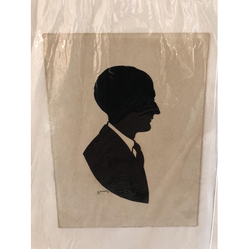 182A - (English School, 19th/Early 20th Century) Four Paper-Cut Silhouettes and Two Portraits in Pencil, bo... 