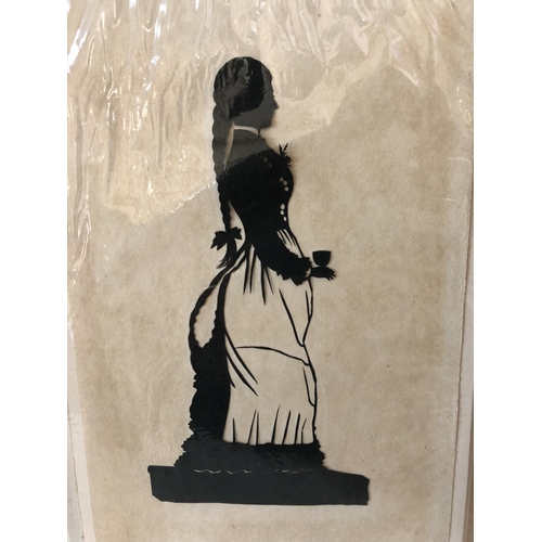 182A - (English School, 19th/Early 20th Century) Four Paper-Cut Silhouettes and Two Portraits in Pencil, bo... 