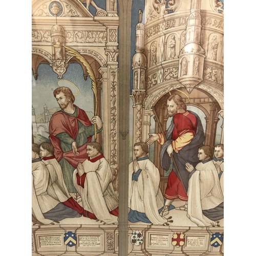 188 - Two chromolithograph prints of illustrations of French Cathedral stained glass windows titled 'Vitra... 