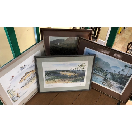 189 - (Angling Interest) Four signed prints by different artists: N. A. Hayes - 'Cascade Lingwell Beck: Wa... 