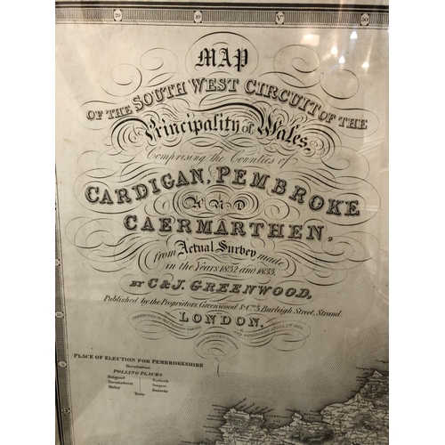 193 - J & C. Walker - 'Map of the South West Circuit of the Principality of Wales Comprising the Counties ... 