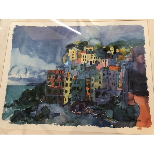 194 - After Ralf Westphal - 'Riomaggiore/Cinqueterre' digital print, 61 x 81 cm, mounted, framed and glaze... 