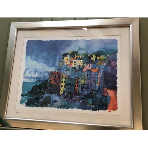 194 - After Ralf Westphal - 'Riomaggiore/Cinqueterre' digital print, 61 x 81 cm, mounted, framed and glaze... 