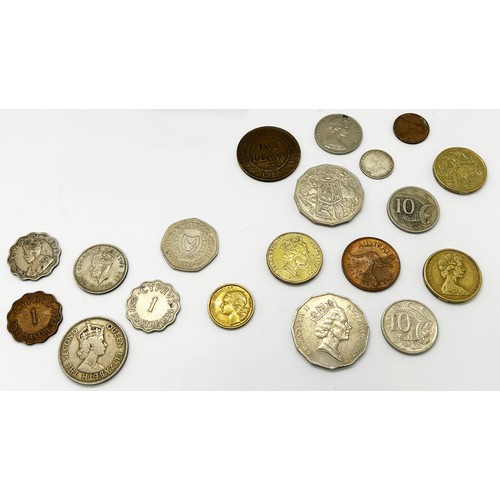 1384 - A quantity of 20th century foreign coinage Denmark, Cyprus, East Africa, Belgium, Holland, France, e... 