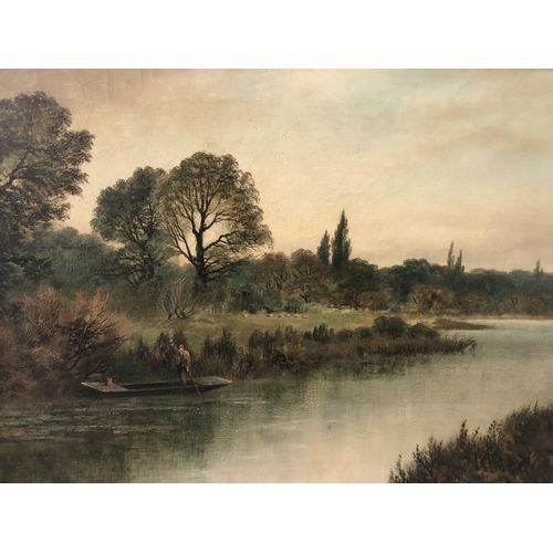 82 - English School, Late 19th Century - Two river scenes, probably by the same artist, oil on canvas, in... 