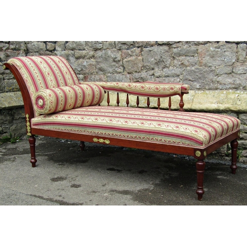 2562 - A five piece mahogany parlour room suite comprising chaise longue, two armchairs and two single chai... 