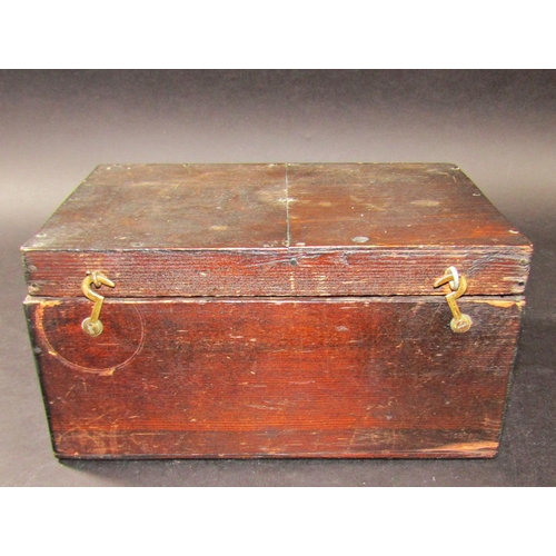 1385 - Small timber box containing a collection of pre-decimal bronze coinage, half pennies, pennies, thrup... 