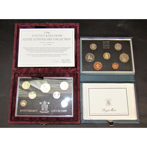 1409 - Five cased sets of British coins 1970/71/72/75/76, 1997, Britannia proof 20p, 1997 proof coins set, ... 