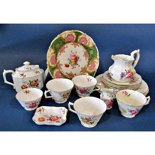 1035 - A boxed set of six Royal Crown Derby floral pattered coffee cans and saucers, a Royal Crown Derby te... 