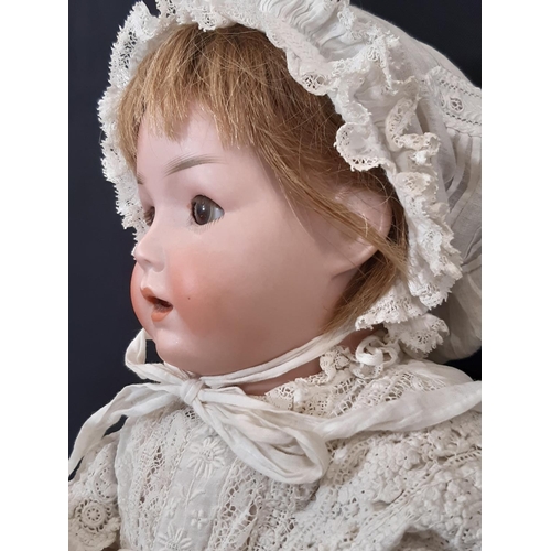 1286 - German bisque head character doll 'Hanna' by Shoenau & Hoffmeister circa 1915, with 5 piece bent lim... 