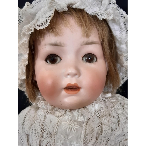 1286 - German bisque head character doll 'Hanna' by Shoenau & Hoffmeister circa 1915, with 5 piece bent lim... 