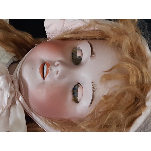 1293 - Early 20th century SFBJ bisque head character doll with jointed composition body, blue sleeping eyes... 