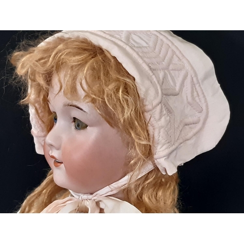 1293 - Early 20th century SFBJ bisque head character doll with jointed composition body, blue sleeping eyes... 