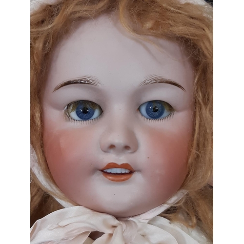 1293 - Early 20th century SFBJ bisque head character doll with jointed composition body, blue sleeping eyes... 