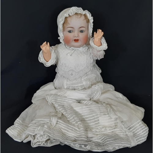 1294 - Early 20th century German character baby doll by Kämmer & Reinhardt with 'dolly faced' bisque head p... 