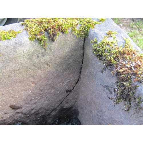 105 - A weathered rectangular natural stone trough, 93cm long x 38cm wide x 30cm high