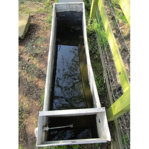 79 - A galvanised steel rectangular field water trough with raised box cistern, (af) 186cm long x 48cm wi... 