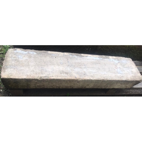 54 - A simple cut stone lintel 102 cm long x 27 cm wide x 12 cm deep