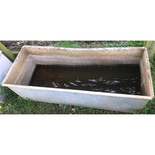 78 - A rectangular galvanised steel field water trough with rolled rim, 127cm long x 50cm wide x 42cm hig... 