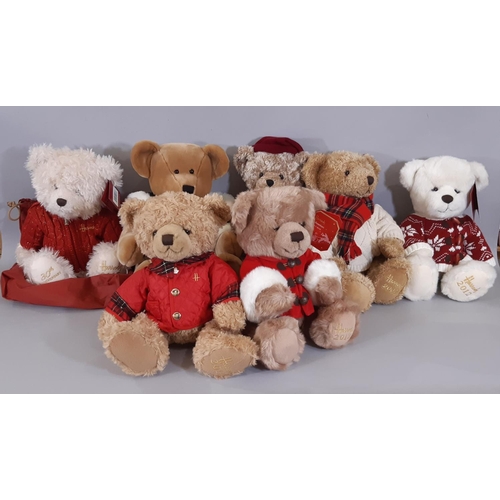 1275 - 7 Harrods Christmas issue Teddy Bears,  for years 1999, 2001, 2002, 2012 'Chester', 2013 'Sebastian'... 