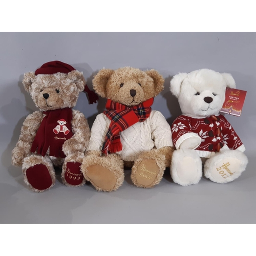 1275 - 7 Harrods Christmas issue Teddy Bears,  for years 1999, 2001, 2002, 2012 'Chester', 2013 'Sebastian'... 