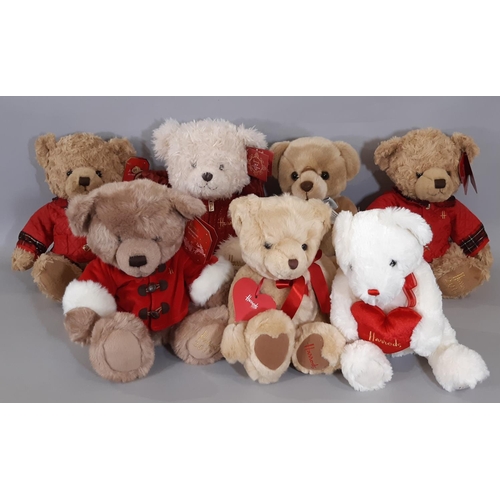 1298 - 7 Teddy Bears including Harrods Christmas issue for years 2013 'Sebastian', 2014 'Jasper' x2, 30th A... 