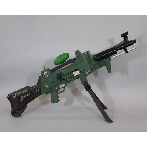 1304 - De Luxe Toy Company 'Johnny Seven 0.M.A' Topper rifle, length 93cm, with detachable pistol, one gren... 