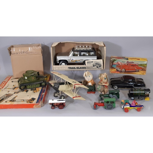 1309 - Mixed collection of vintage toys including boxed Minister Delux car by Amar toys, NYLINT boxed Jeep,... 